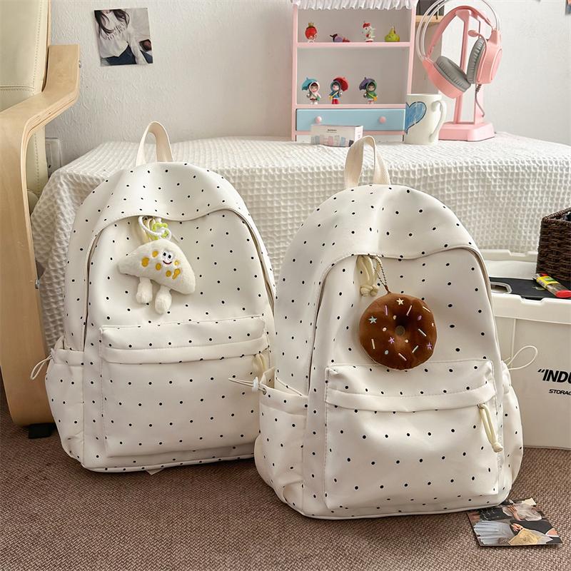 Dot Print Student Schoolbag Large Capacity Women's Backpack