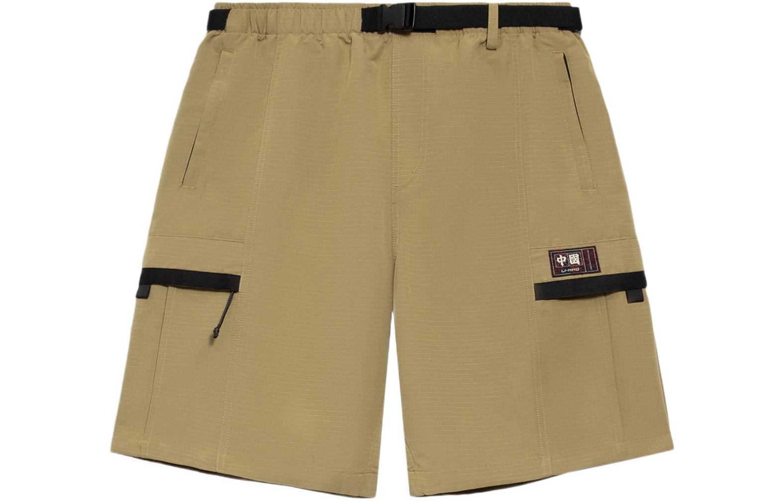 Li Ning Sports Fashion Collection Casual Shorts Men s Authentic Khaki Moderate AKSS501-2 L