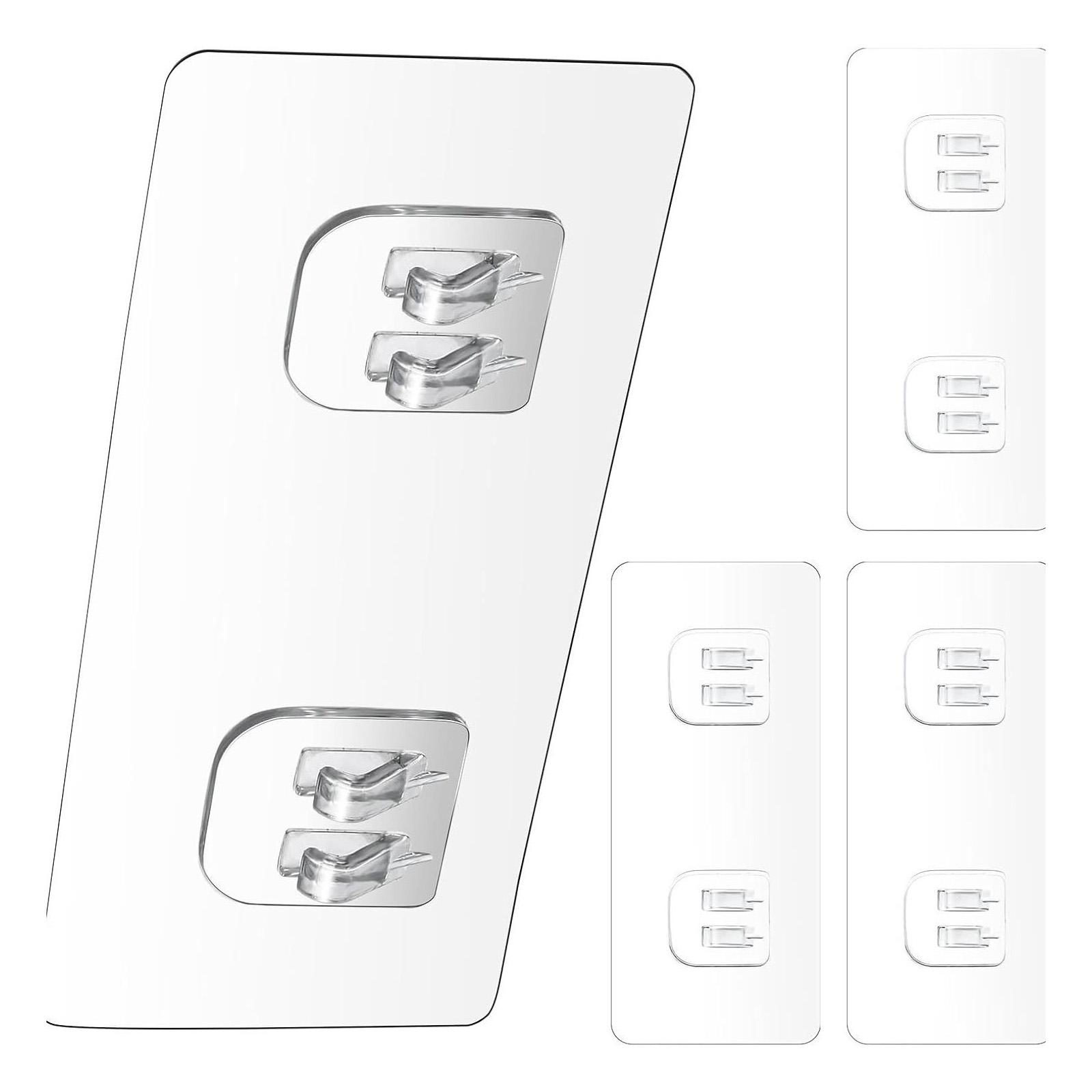 

Пластиковые крючки без сверления для установки без повреждений, прочный клей, прозрачный дизайн, многоразовые для организации дома и офиса