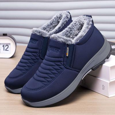 Baumwollstiefel Herrenschuhe Winter neue Samt verdickt Ein Pedal lässig Paar Schneestiefel Papa Baumwollschuhe