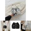 Black And Silver Sequin Bucket Bag For Women Chic Single Shoulder Bag Casual Street Style Chain Bag
