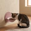 Wall Mounted Ceramic Cat Bowl Neck Protection Detachable Elevated Cat Water Bowl with Magnetic Stand Adjustable Height