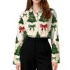 Damen Casual Strickjacke mit Weihnachtsdruck, Langarm, für festliche Feiertagskleidung