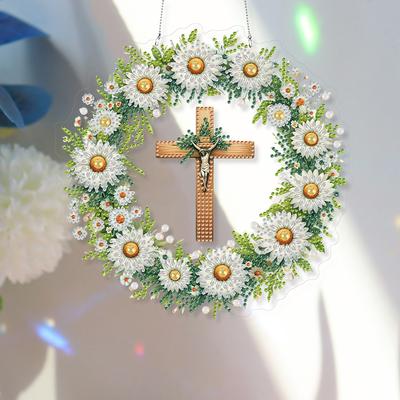 2D Flat DIY Special Shape Hanging Diamond Art Kits Diamond Painting Set Diamond Art Pendant DIY Home Decor Hanging Charm