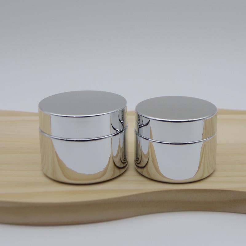 20g Electroplated Silver Glass Cream Jar: Sealed Cosmetic Sample Bottle for Face and Eye Creams & Lotions