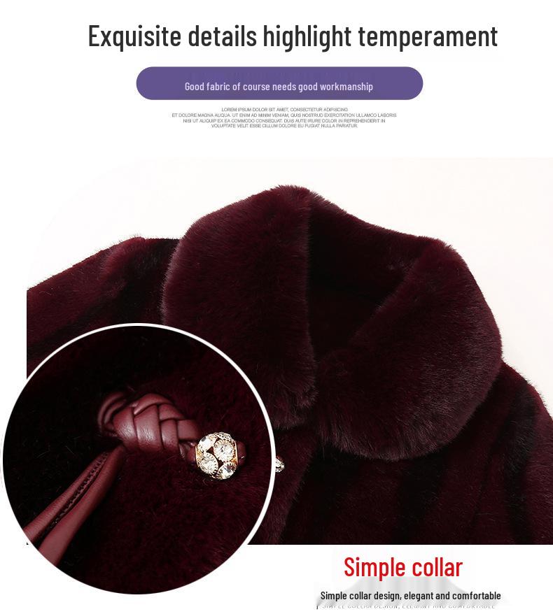 Warm Mid-Length Women's Coat: Fleece-Lined, Thickened, Ideal for Winter, Perfect for Moms and Grandmas.
