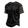 Herren Freizeit Corduroy Kurzarm T-Shirt Leicht Atmungsaktiv Rundhals Oberteil mit Halloween Print Ärmeln und Kragen Design