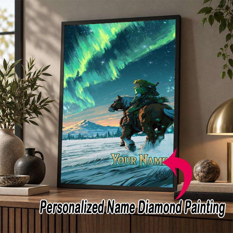 Custom Name Zelda 5D Diamond Painting Personalized Full Drill Diamond Art Kit Gift