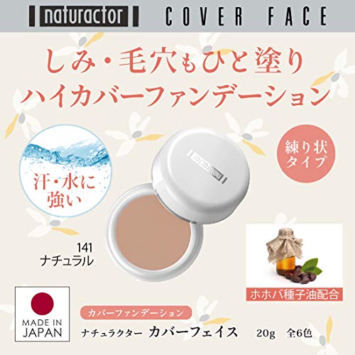 Foundation Cover Face 141 Natural 20g (Beige Concealer Acne Scars Dark Spots Pores Made Japan)