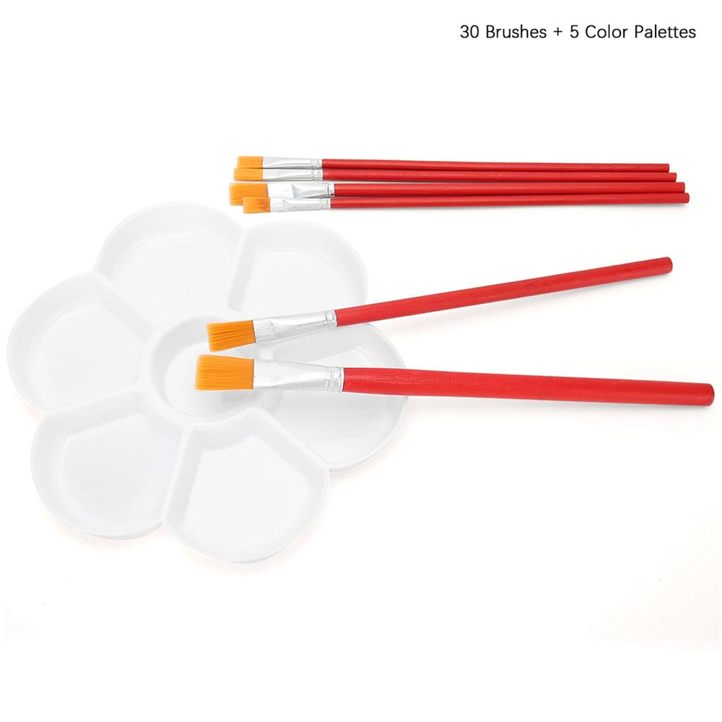 30pcs Paint Brushes Watercolor Painting Artist Paintbrushes Plastic Nylon Hair Brushes
