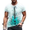 3D digitally printed men's T-shirt, casual crew neck short sleeves