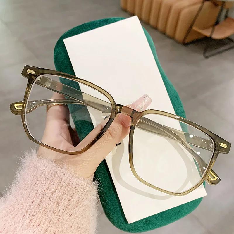 New Anti-blue Finished Myopia Eyeglasses Ultra Light Unisex Near Sight Glasses Vintage Square Frame Women Short Sight Eyewear