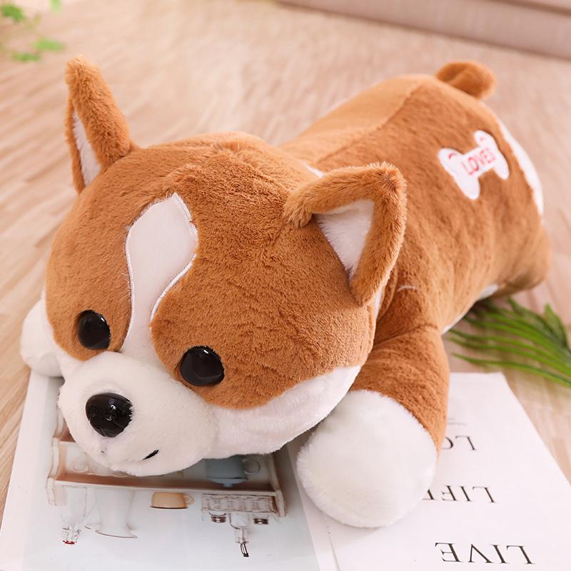 New60-100cm Cute Corgi Dog Plush Toy Lovely Christmas Gift for Kids Stuffed Soft Animal Cartoon Pillow  Kawaii Valentine Present