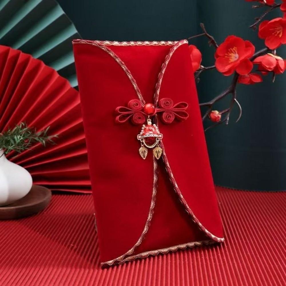 Chinese Style Embroidered Red Envelope Traditional Wedding Gift Package  Chinese New Year