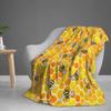 Perinsto Cute Yellow Honeycomb and Bees Throw Blanket Ultra Soft Warm All Season Decorative Fleece Blankets for Bed Chair Car So