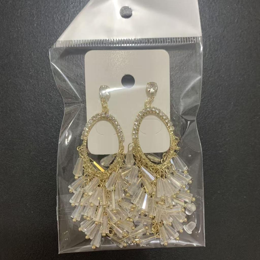 New Fashionable Design Earrings, Simple and Shiny Temperament, Long Fringed Earrings, Light Luxury High-end Earrings
