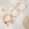 Holiday Style Metal Conch Crab Claw Pendant Bracelet, Creative Pepper Pearl Snake Bone Chain Bracelet