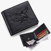Cool PU Leather Men Short Wallet Black Grey Brown 3D Eagle Relief Pattern Leather Designer Wallet Credit Card Holders Men