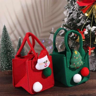 Saco de doces Saco de doces de Natal Saco de doces de feltro de Natal Sacos de guloseimas de Natal Bonito desenho animado Saco de doces infantil Jardim de infância