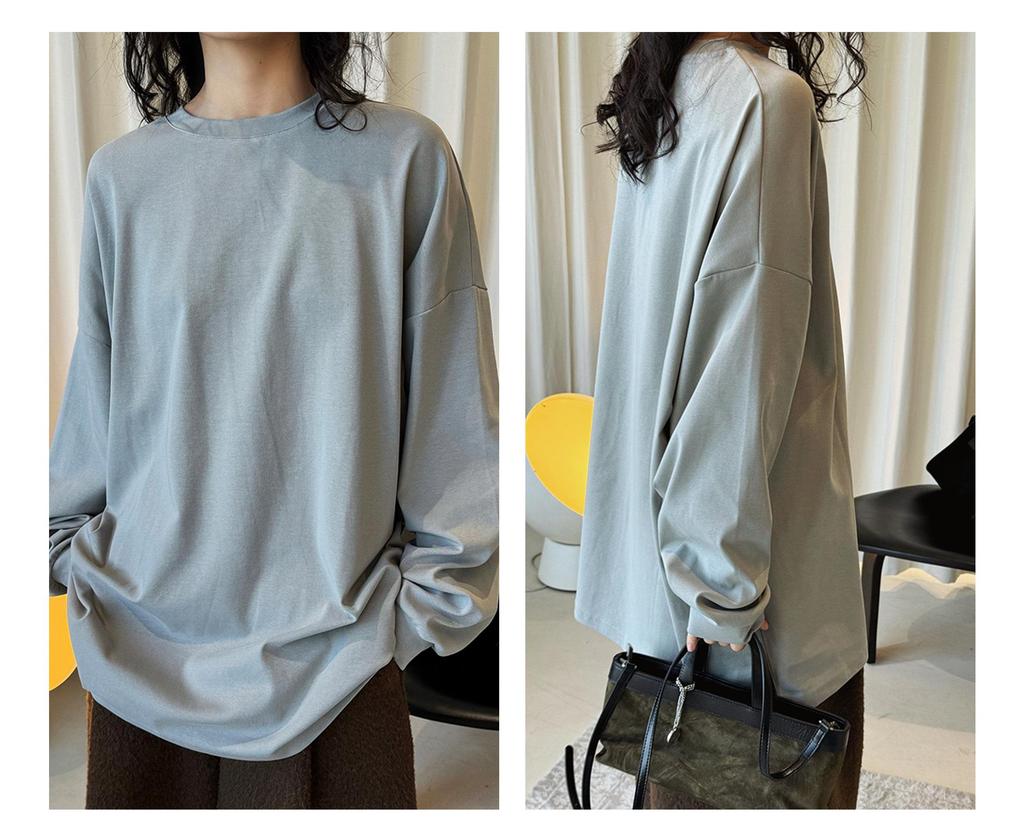 Women's Early Spring Oversized Long Sleeve Lightweight T-Shirt