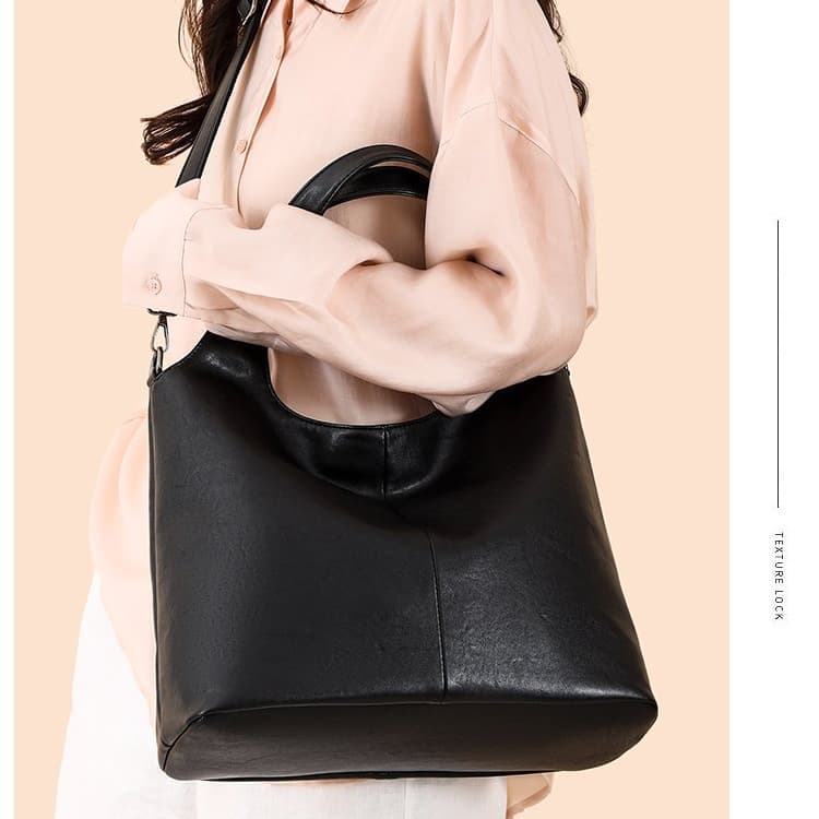 Soft leather large capacity tote bag women's shoulder underarm bag