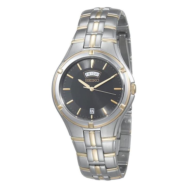 SEIKO 30 meters waterproof Quartz Steel Strap 39mm men s watch black dial SGEE38 чёрный