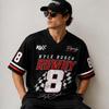 Unisex Casual Sports Jersey Shirt Racing Style Short Sleeve V Neck Lightweight Breathable Fabric Comfortable Fit