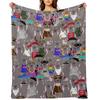 Big Dog Weim Nation Grey Ghost Weimaraner Hand-painted Pet Pattern on Pink Throw Blanket Decorative Throw Beautifuls Blankets