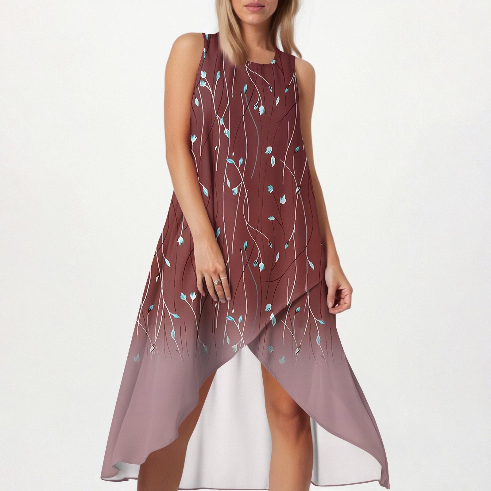 

Женское свободное повседневное модное платье с квадратным круглым вырезом, однотонное, пляжная юбка с разрезом сбоку, без рукавов, юбка из хлопка и льна XL винный