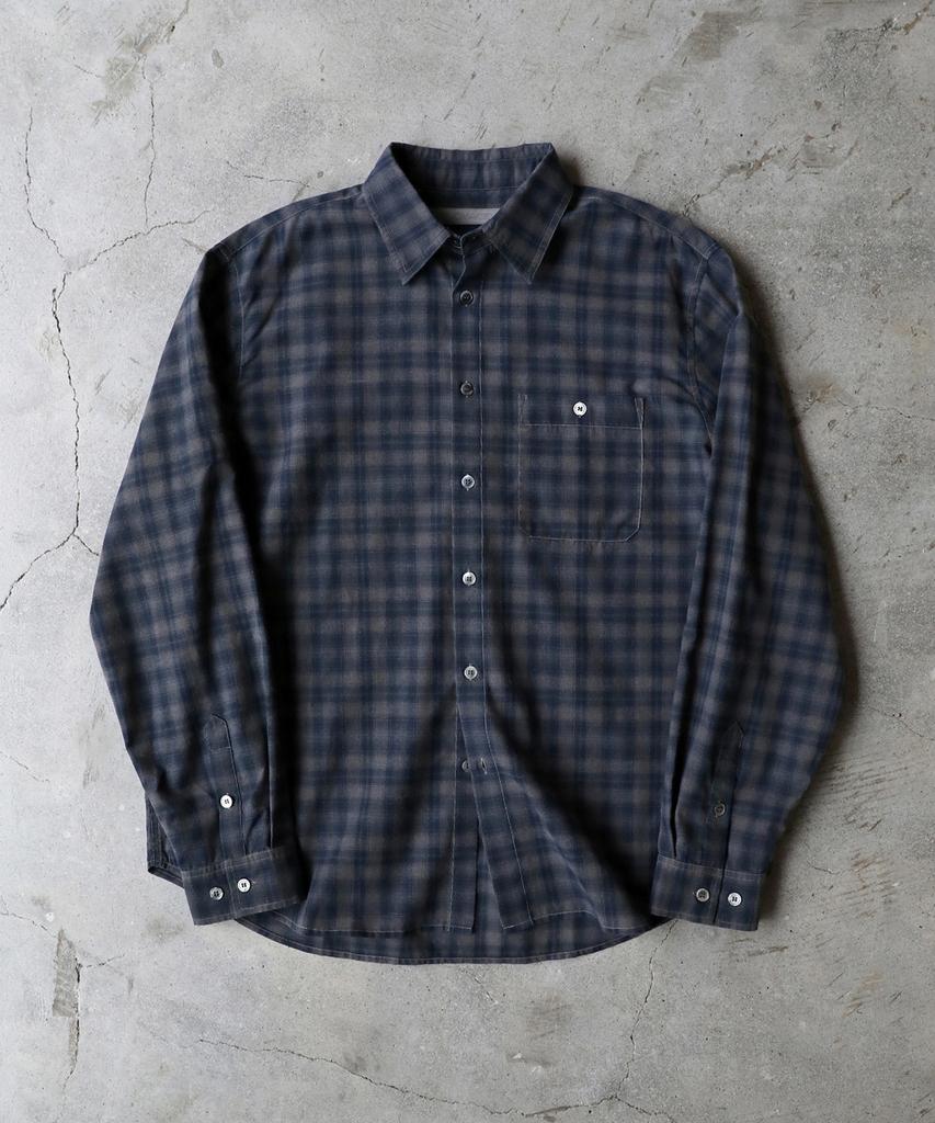 SLOWACID Garment Dyed Check Shirt [Blue]