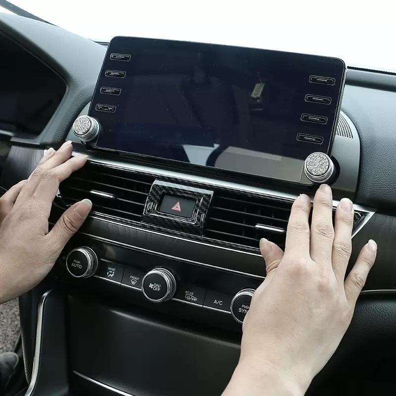 Für Honda Accord X 10th 2018 2022 Center Konsole Klimaanlage AC Schalter Taste Panel Abdeckung Trim ABS Carbon Faser