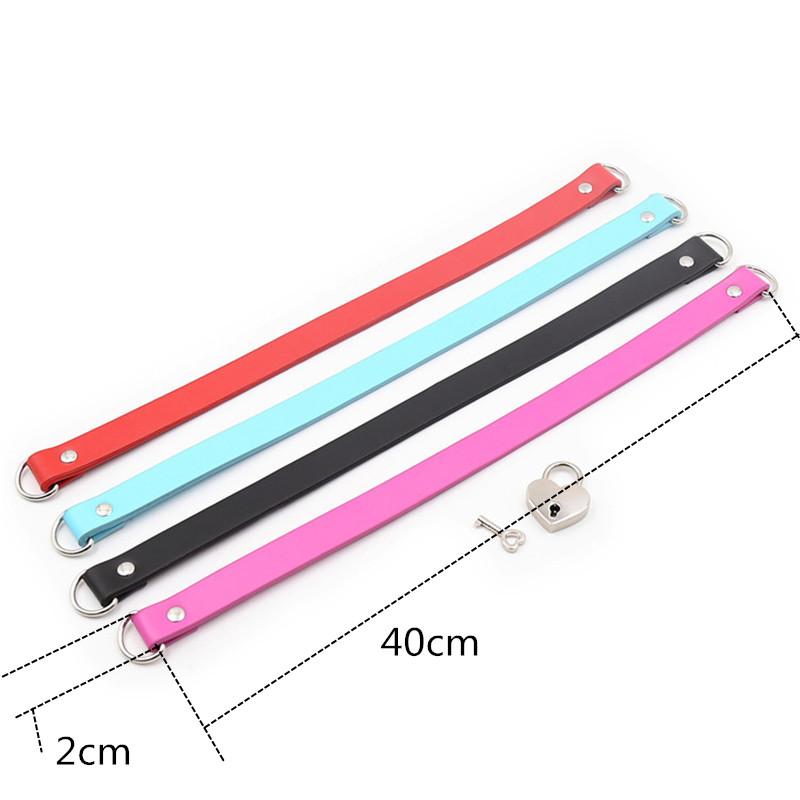 High Quality Role Play Metal Heart Lock Bondage Choker Collar For Women Girls Necklace Metal Leather Goth Anime Cosplay Gift