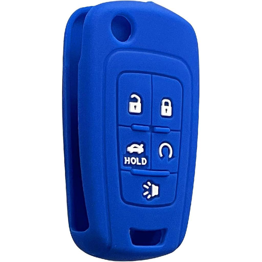 Key Fob Cover for Equinox Cruze: 5 Buttons Silicone Key Fob Case Fit for Chevy Camaro Malibu Impala Sonic Buick Regal Crosse Cascada Verano GMC