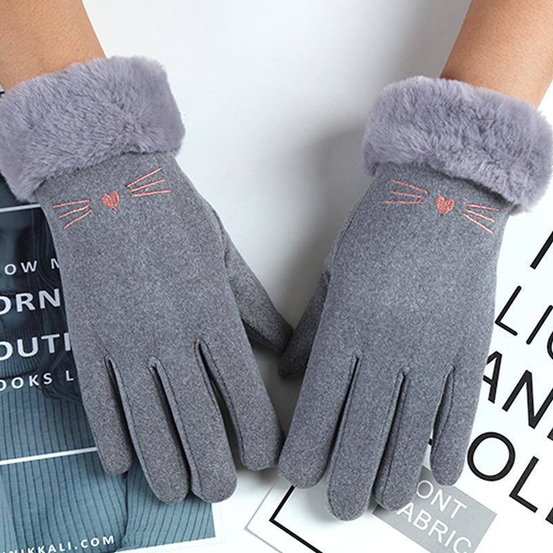 Unisex Fleece-Lined Suede Gloves for Outdoor Cycling and Driving - Cold-Proof, Touchscreen-Enabled for Autumn and Winter.