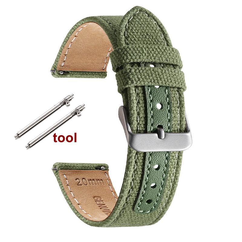 20mm 22mm Braided Canvas Watch Band for Samsung Galaxy 3/4 40mm 44mm Classic 46/42mm Quick Release Bracelet for Huawei Straps