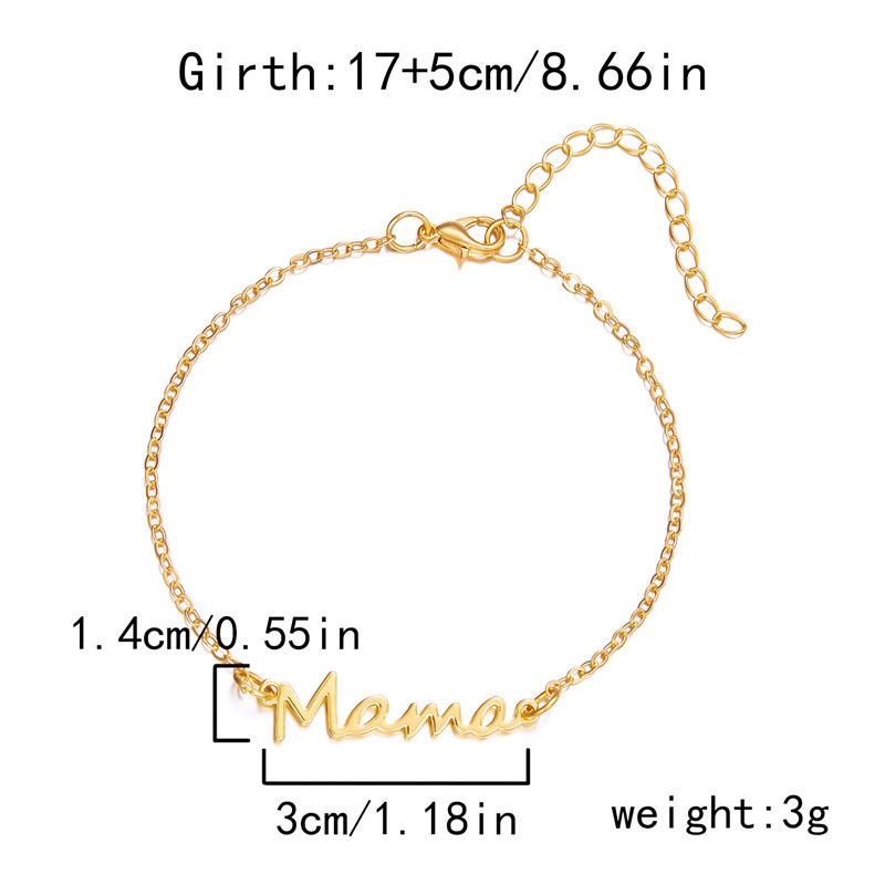 Simple Letter Mama Charm Bracelet for Women Metal 3 Colors Double Layer Chain Bangle Fashion Zircon Mother Day Wrist Gift