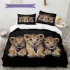 Little Lion Pattern Bedding Home Decoration Birthday Gift (1 * duvet cover + 2 * pillowcase, without core)