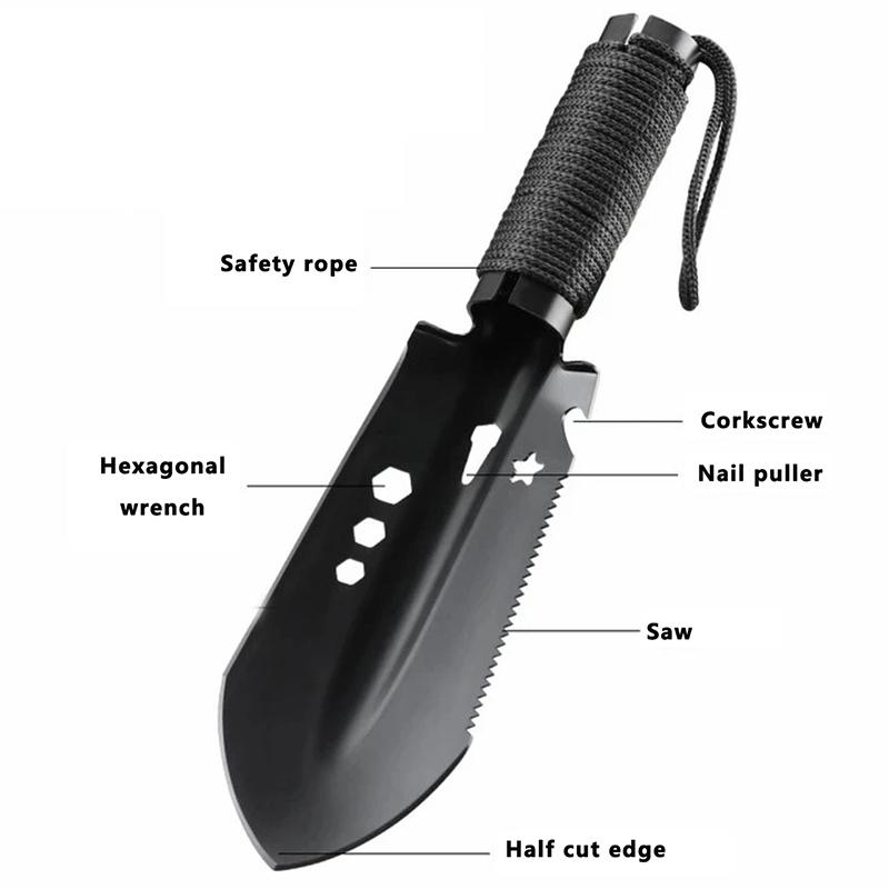 Outdoor Camping Schaufel, Multifunktionale Tragbare Ingenieurschaufel, Garten- und Gemüsegarten Handschaufel Stahl Tragbar