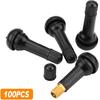 Mandark 100PCS Car TR413 Tire Valve Stems, Rubber Snap-In Automotive Valve Stems, Vehicle 0.453 Inch Tubeless Rim Holes Valve Stem Replacement