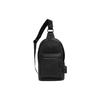 West 20 Fashion Casual Embossed Logo Pebble Leather Crossbody Shoulder Bag Small Men Bags Black 2540-QBBK