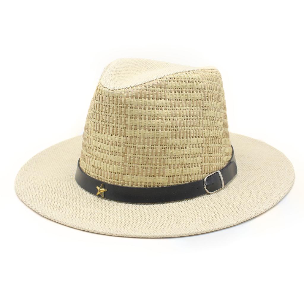Hat Women'S Straw Hat Big Head Circumference Summer Vacation Hollow Cowboy Hat Spring Sun Protection Visor Men'S