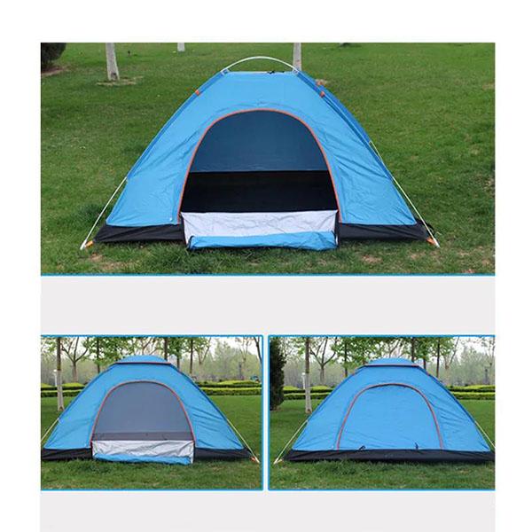 3 Colors Outdoor Tent 3-4 People Fully Automatic Camping Thickening Rain-proof Tent Quick-opening Large Space Double-door Tent