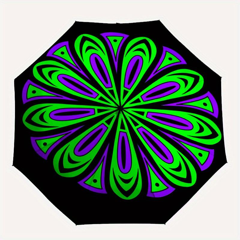 

1pc Psychedelic PatternAutomatic Folding Umbrella, Portable & Foldable Design with 8 Ribs, Casual Outdoor Accessory yy250804202