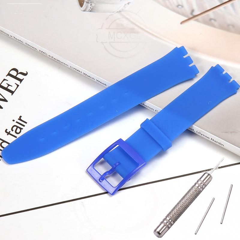 Silikonový řemínek pro Swatch SFS103 SFV107 SFN120 SFK397 SFK360 SFK361 Pásek na hodinky 16mm Dámský náramek Vodotěsné doplňky k hodinkám