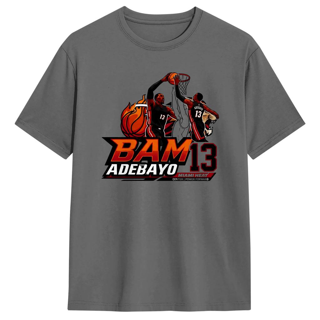 Bam Adebayo 13 Poster TShirts Unisex Funny 100 Cotton Tee Shirt Crew Neck Short Sleeve T Shirt Classic Tops