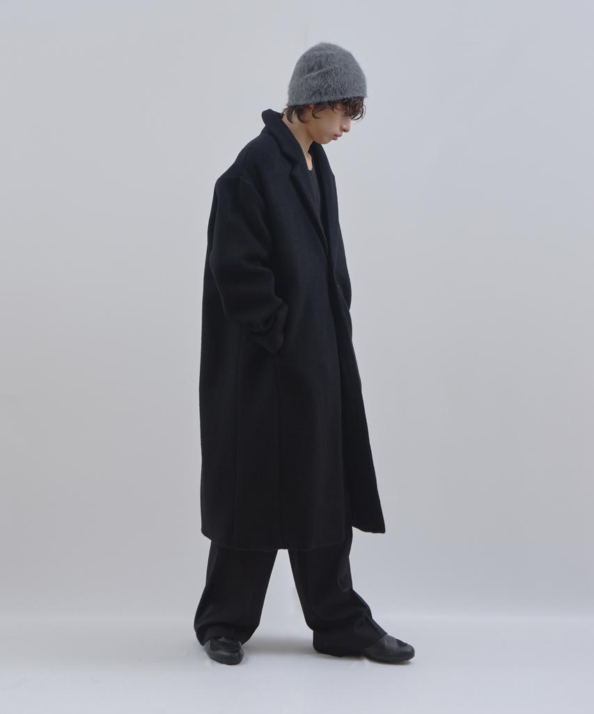Lad Edition Drop Shoulder Long Wool Coat_Black