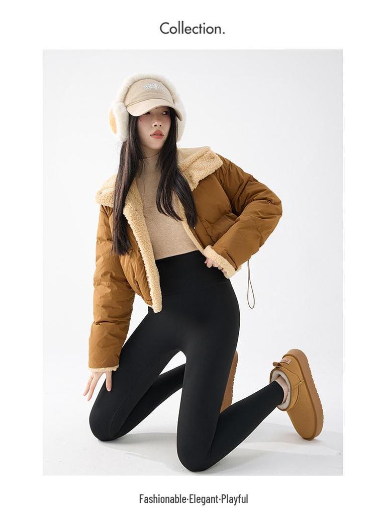 913# Women's Fleece-lined Slimming Leggings: Thick, Warm, Shaping Shark Pants for Autumn/Winter