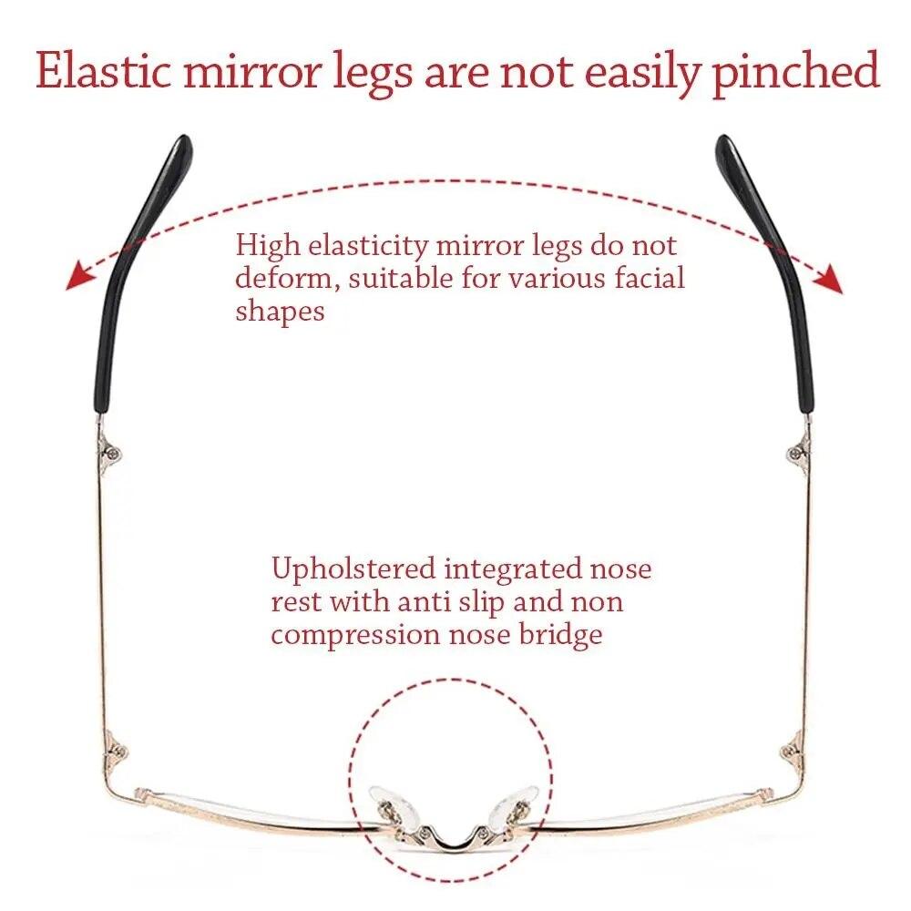 Metal Anti Blue Light Reading Glasses Foldable for Men Women Eye Protection Near Far Double Light Eyewear