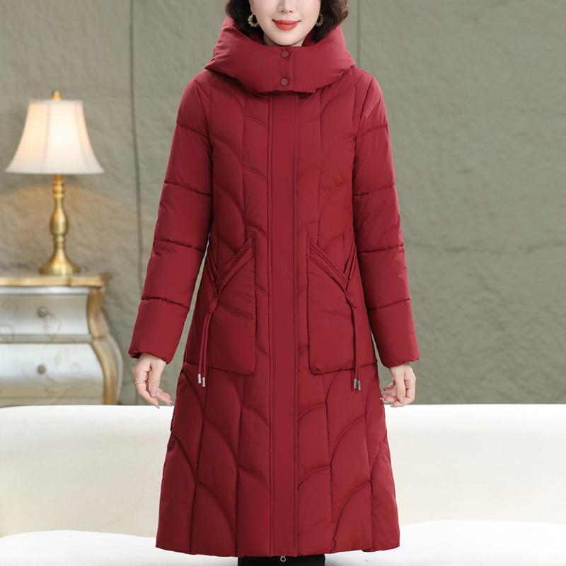 

Женские куртки больших размеров XL-6XL для женщин среднего возраста, зимние длинные парки с капюшоном, толстые, теплые, повседневные 6XL