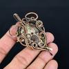 Crocodile Jasper 999 Copper Wire Wrapped Pendant, Handmade Gemstone Jewelry Pendant Gift For Birthday